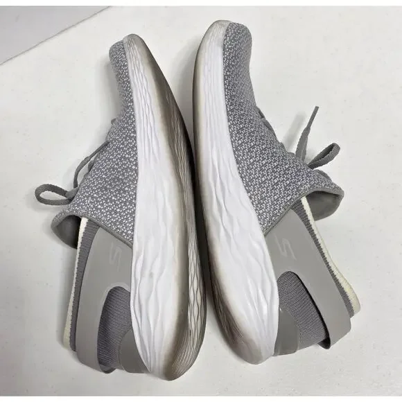 Skechers You Inspire Slip-On Walking Shoe Sneaker Womens 8.5 Gray Faux Lace Up - Picture 8 of 15